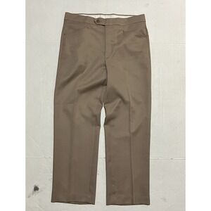 Flexslax Men 36 X 29 Straight Leg Perma-Prest Regular Fit Pants‎ Beige Khaki Tan